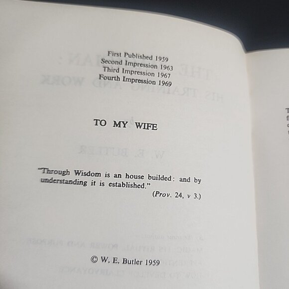 THE MAGICIAN: HIS TRAINING AND WORK By W. E. Butler 1972 Edition - Picture 8 of 11